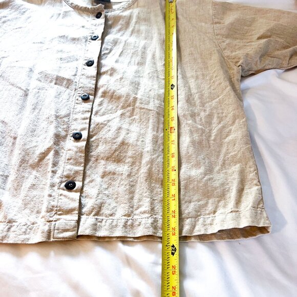 Mishi Wearable Linen Blend Natural Button Jacket boxy Lagenlook Large - Picture 7 of 9